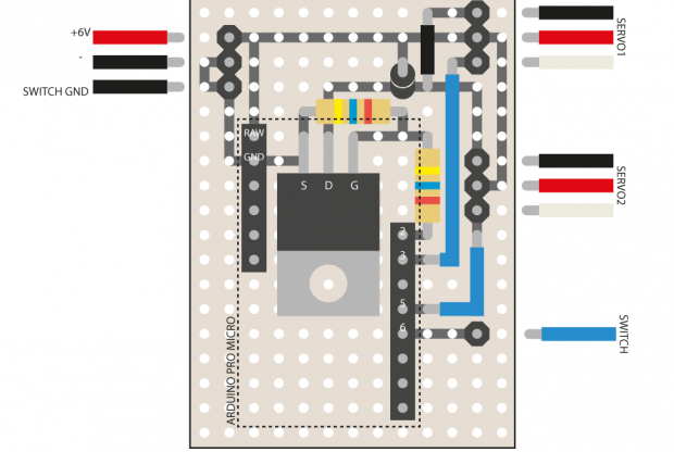 Perfboard circuit layout